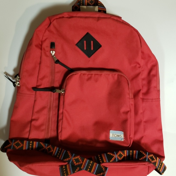 Toms Accessories - Tom's brand Red Backpack w/ 5 compartments